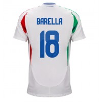 Camisa de Futebol Itália Nicolo Barella #18 Equipamento Secundário Europeu 2024 Manga Curta